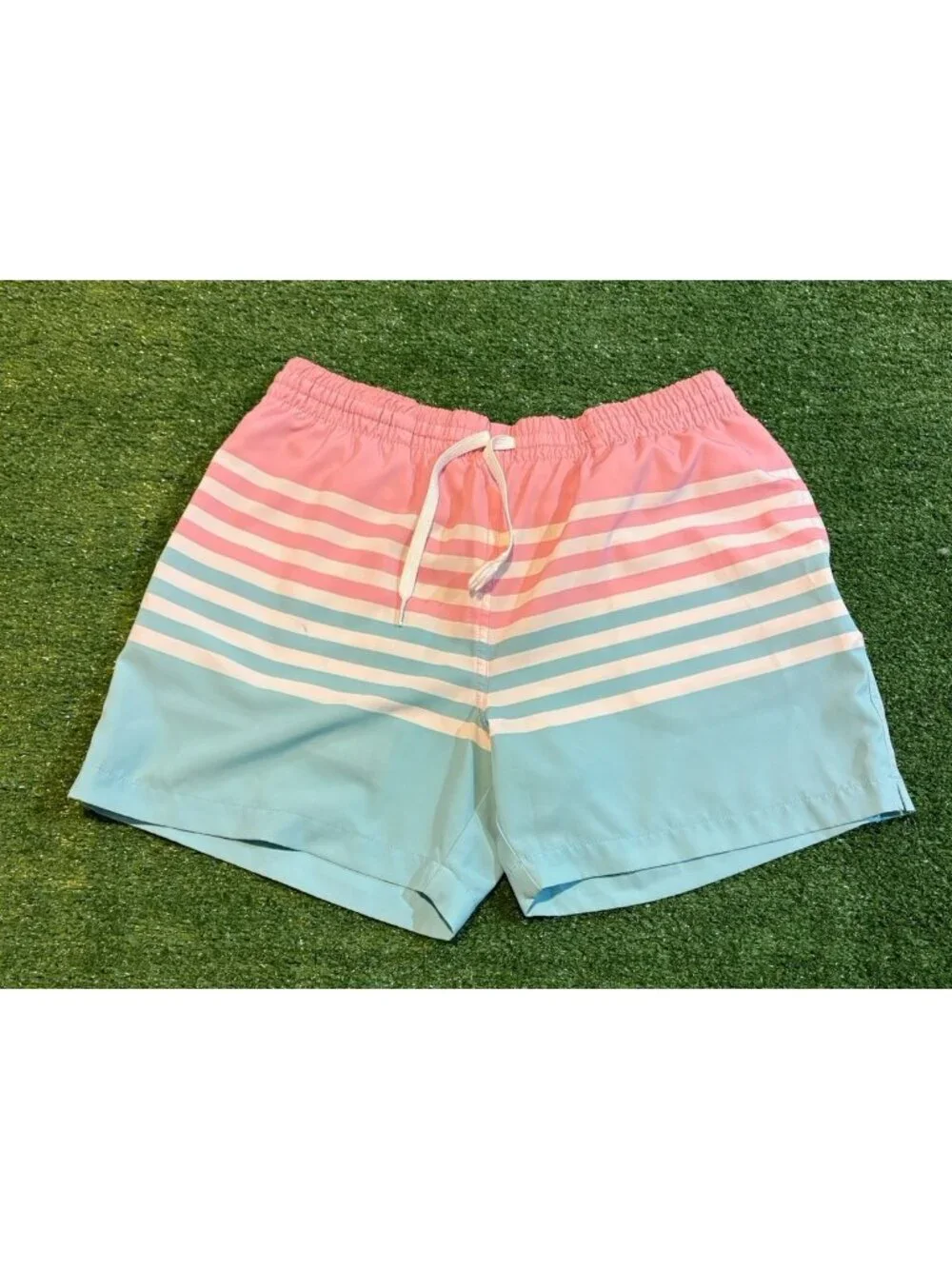 Chubbies swim trunks mens medium blue pink lighweight quick dry inseam 5.5